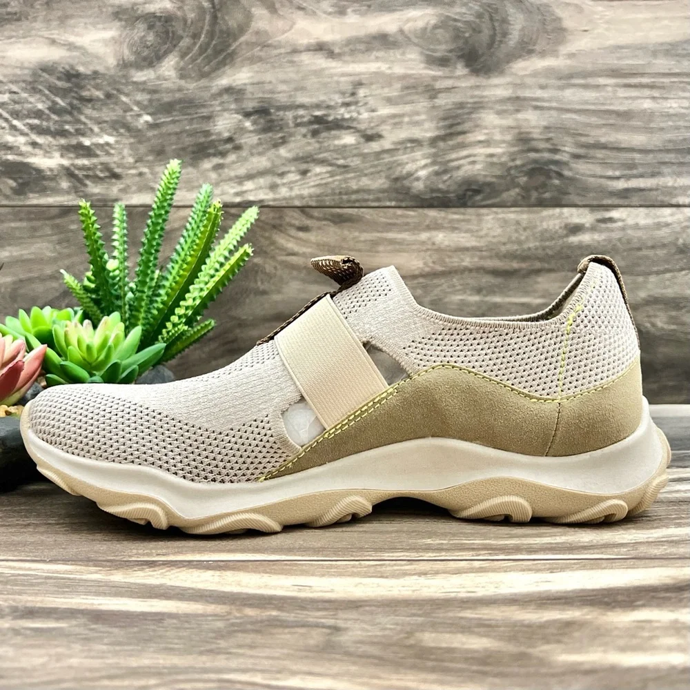NIB Earth Origins Tanvi 8W 9W Knit Trail Slip On Sneaker Sand White Fabric - Picture 6 of 14